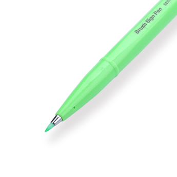 Pentel Fude Touch Brush Sign Pen - Fluorescent Green - 2024 New Colors - Stationery Pal