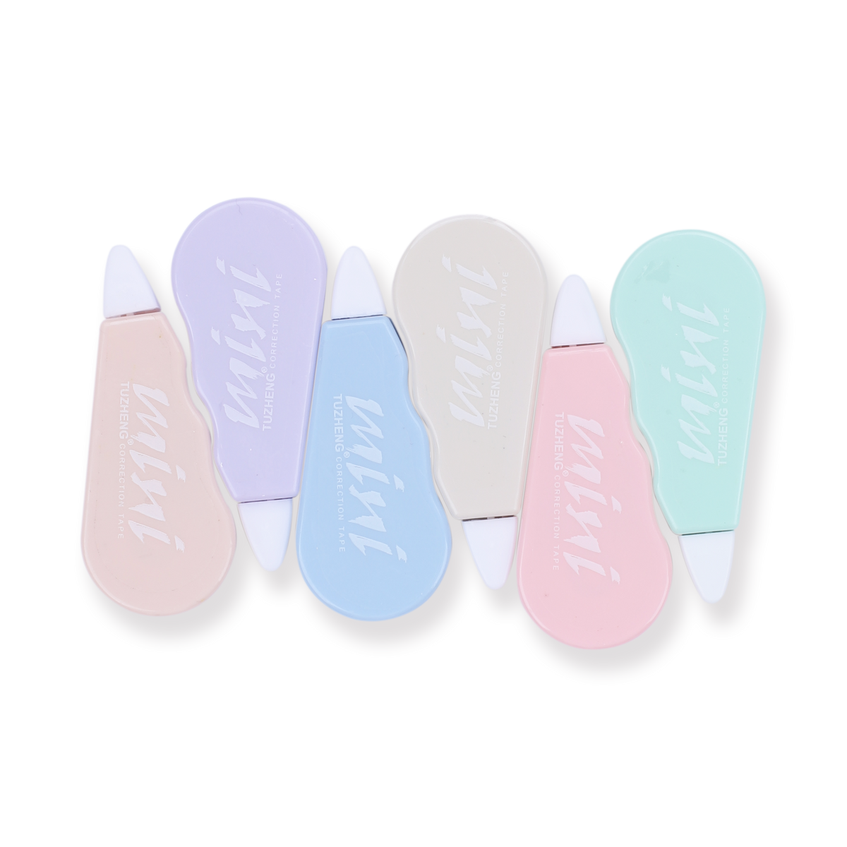 High-Quality White Correction Tape Set - 6 Cute Macaron Colors, Easy Applicator