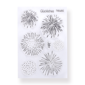 Retro Vintage Clear Silicone Stamp - Fireworks - Stationery Pal