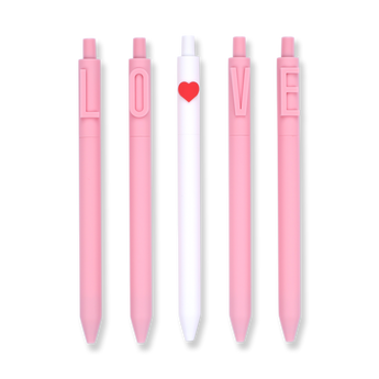 Kaco Alpha Love Gel Pen - 0.5 mm - Set of 5 - Stationery Pal