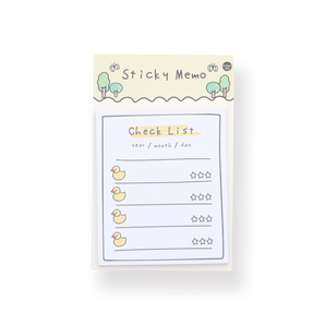 Kawaii Sticky Memo - Checklist