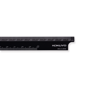 Kokuyo Aluminum Folding Ruler - 15/30 cm - Black - Stationery Pal