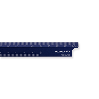 Kokuyo Aluminum Folding Ruler - 15/30 cm - Blue - Stationery Pal