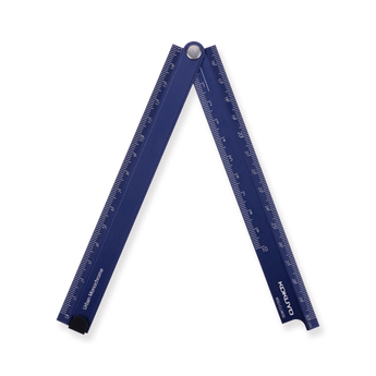 Kokuyo Aluminum Folding Ruler - 15/30 cm - Blue – Stationery Pal