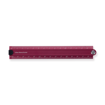 Kokuyo Aluminum Folding Ruler - 15/30 cm - Red - Stationery Pal