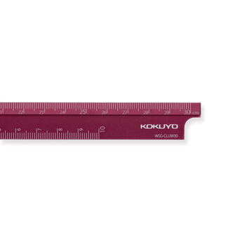 Kokuyo Aluminum Folding Ruler - 15/30 cm - Red - Stationery Pal