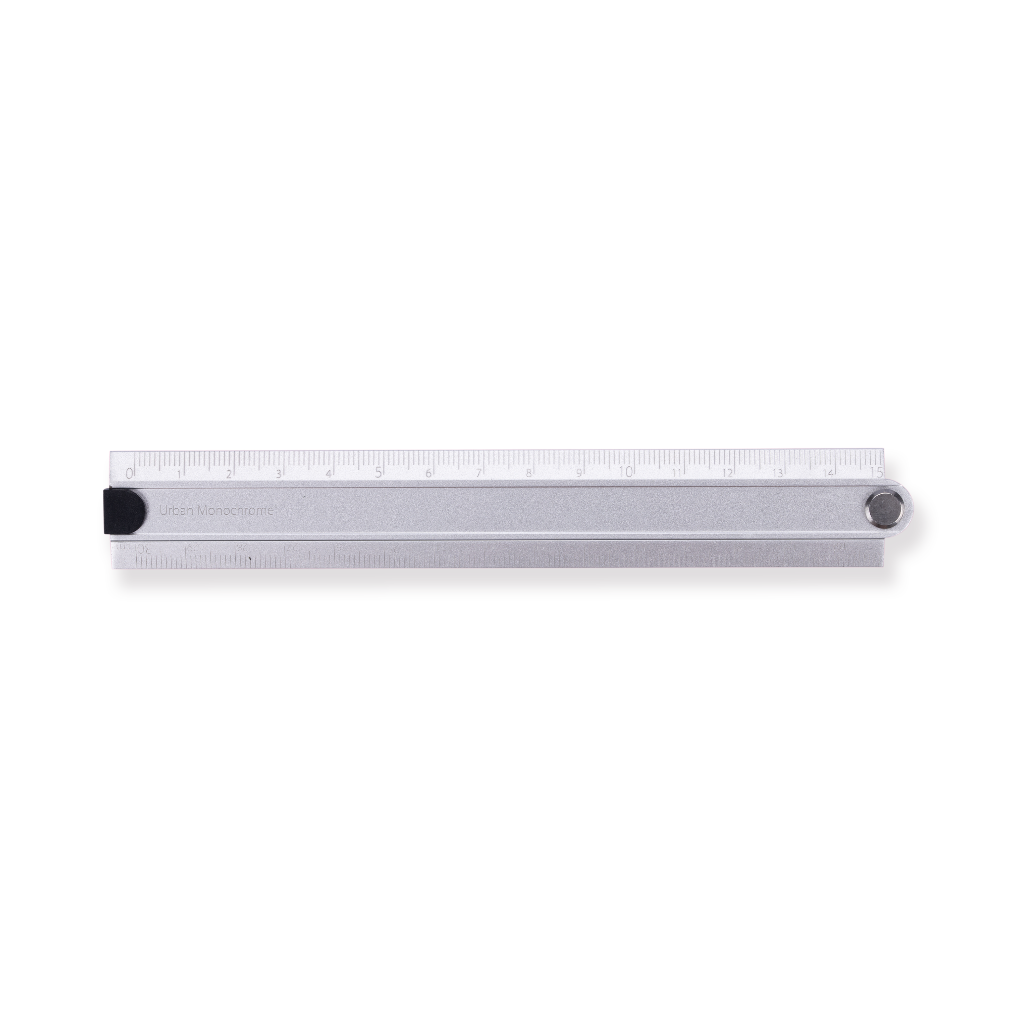 Metro plegable de aluminio Kokuyo - 15/30 cm - Plata