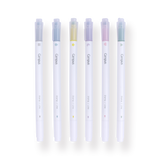 Kokuyo Campus Marker Pen - Stamp / Line - Set of 6 - Stationery Pal