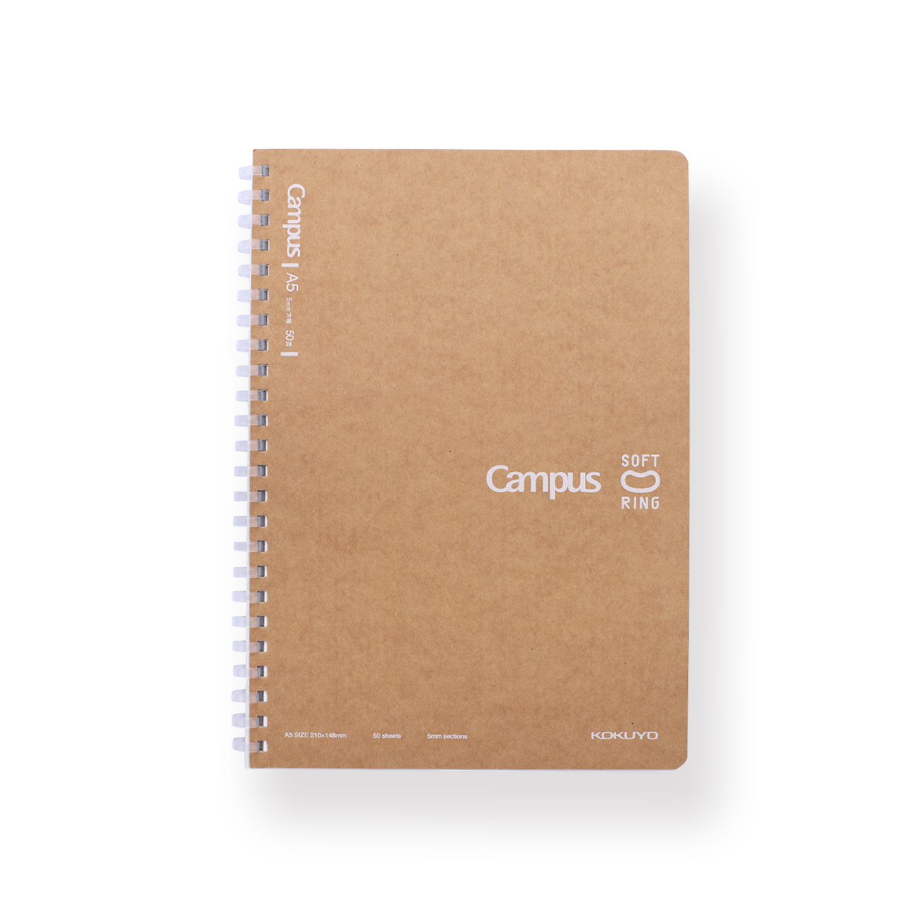 Kokuyo Campus Soft Ring Kraft Paper Cover Notebook - A5 - 5 mm Grid - Stationery Pal
