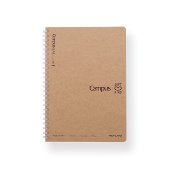 Kokuyo Campus Soft Ring Kraft Paper Cover Notebook - A5 - 8 mm Ruled - Stationery Pal