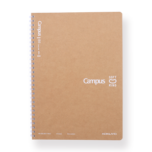 Kokuyo Campus Soft Ring Kraft Paper Cover Notebook - B5 - 5 mm Grid - Stationery Pal