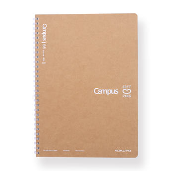 Kokuyo Campus Soft Ring Kraft Paper Cover Notebook - B5 - 5 mm Grid - Stationery Pal