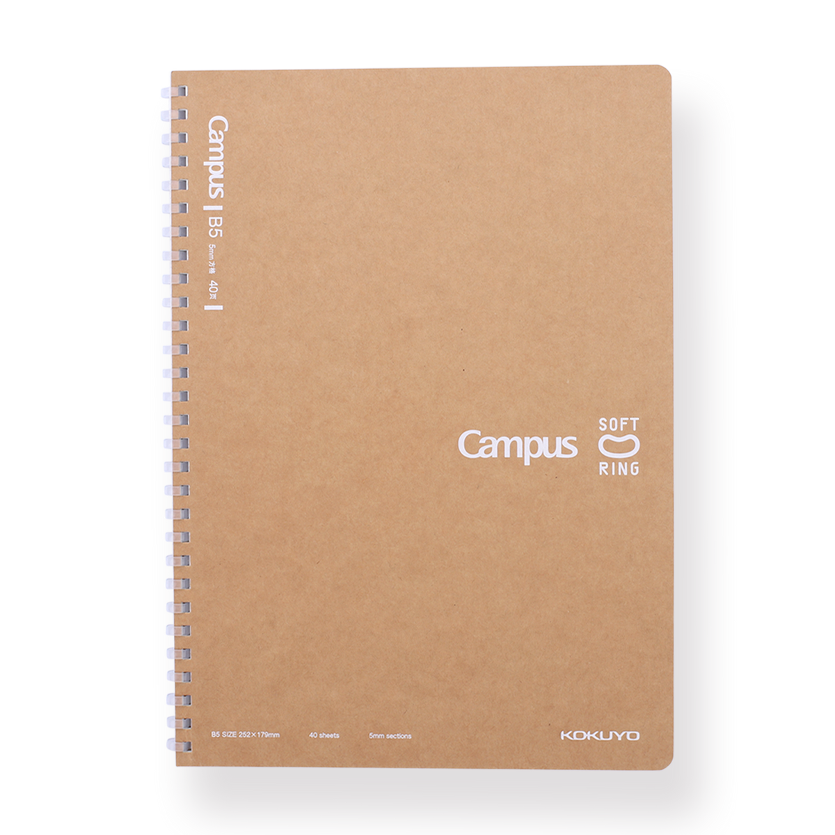Kokuyo Campus Soft Ring Kraft Paper Cover Notebook B5 5 mm Grid — Stationery Pal