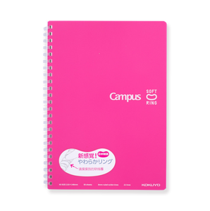 Kokuyo Campus Soft Ring Notebook - A5 - 8 mm Ruled - Pink