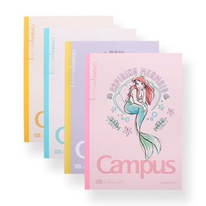 Kokuyo Campus x Disney Princess Notebook - Set of 4 - B5 - 8 mm Ruled - Stationery Pal