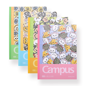 Kokuyo Campus x Disney Tsum Tsum Notebook - Set of 4 - B5 - 8 mm Ruled - Stationery Pal