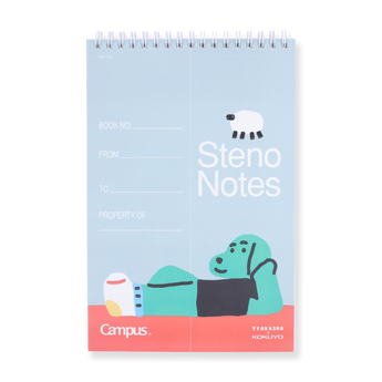 Kokuyo Campus x Tyakasha Steno Notes - A5 - 8 mm Ruled - Sheep - Stationery Pal