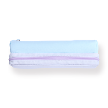 Kokuyo Double Layer Sorting Pencil Case - Blue / White - Stationery Pal