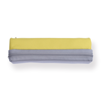 Kokuyo Double Layer Sorting Pencil Case - Yellow / Grey - Stationery Pal