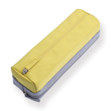 Kokuyo Double Layer Sorting Pencil Case - Yellow / Grey - Stationery Pal