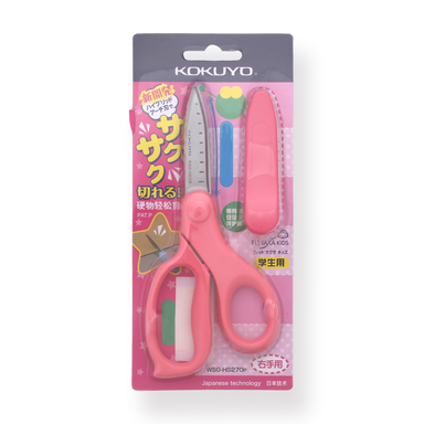 Kokuyo Fit Saxa Kids Scissors - Pink - Stationery Pal