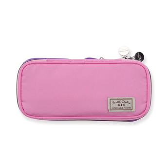 Kokuyo Pastel Cookie Expandable Pen Case - Pink+Purple - Stationery Pal