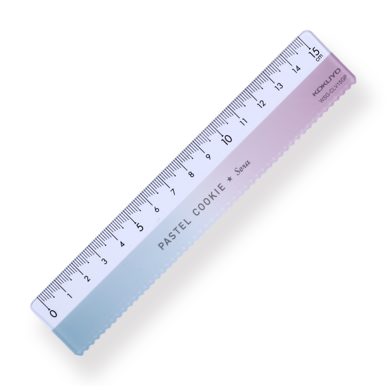 Kokuyo Pastel Cookie Ruler 15 cm Green Pink Gradient