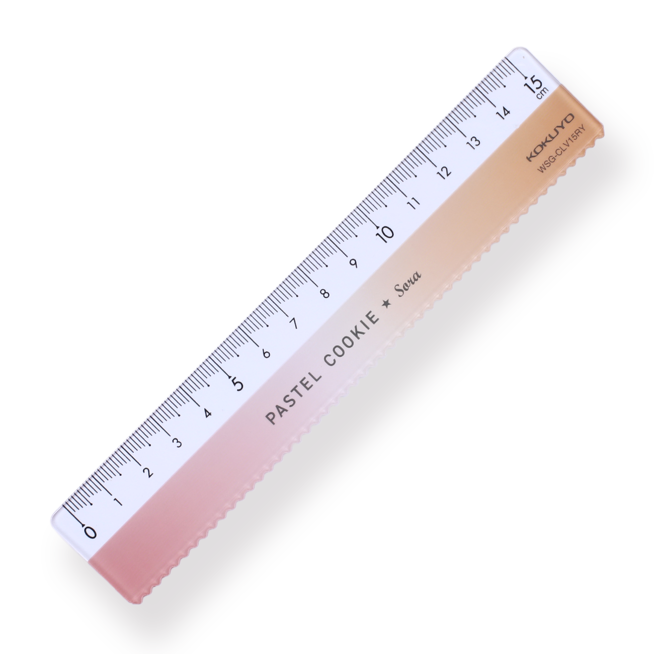 Kokuyo Pastel Cookie Ruler - 15 cm - Yellow Pink Gradient – Stationery Pal