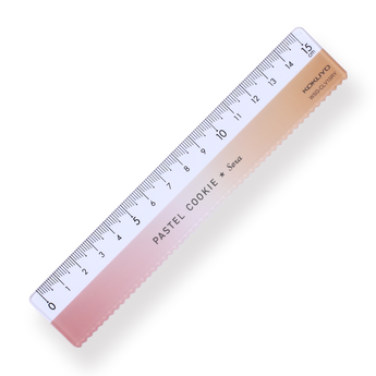 Kokuyo Pastel Cookie Ruler - 15 cm - Yellow Pink Gradient - Stationery Pal