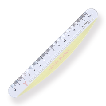 Kokuyo Pastel Planet Ruler - 15 cm - Yellow - Stationery Pal