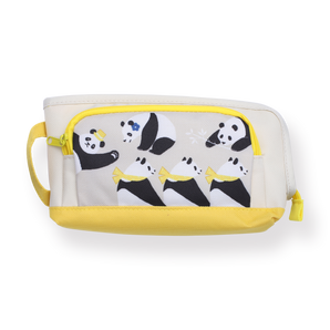 Kokuyo Pouch Type Panda Pencil Case - Yellow - Stationery Pal