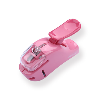 Kokuyo SLN-MSH305 Harinacs Stapleless Stapler - Compact Alpha - Pink - Stationery Pal