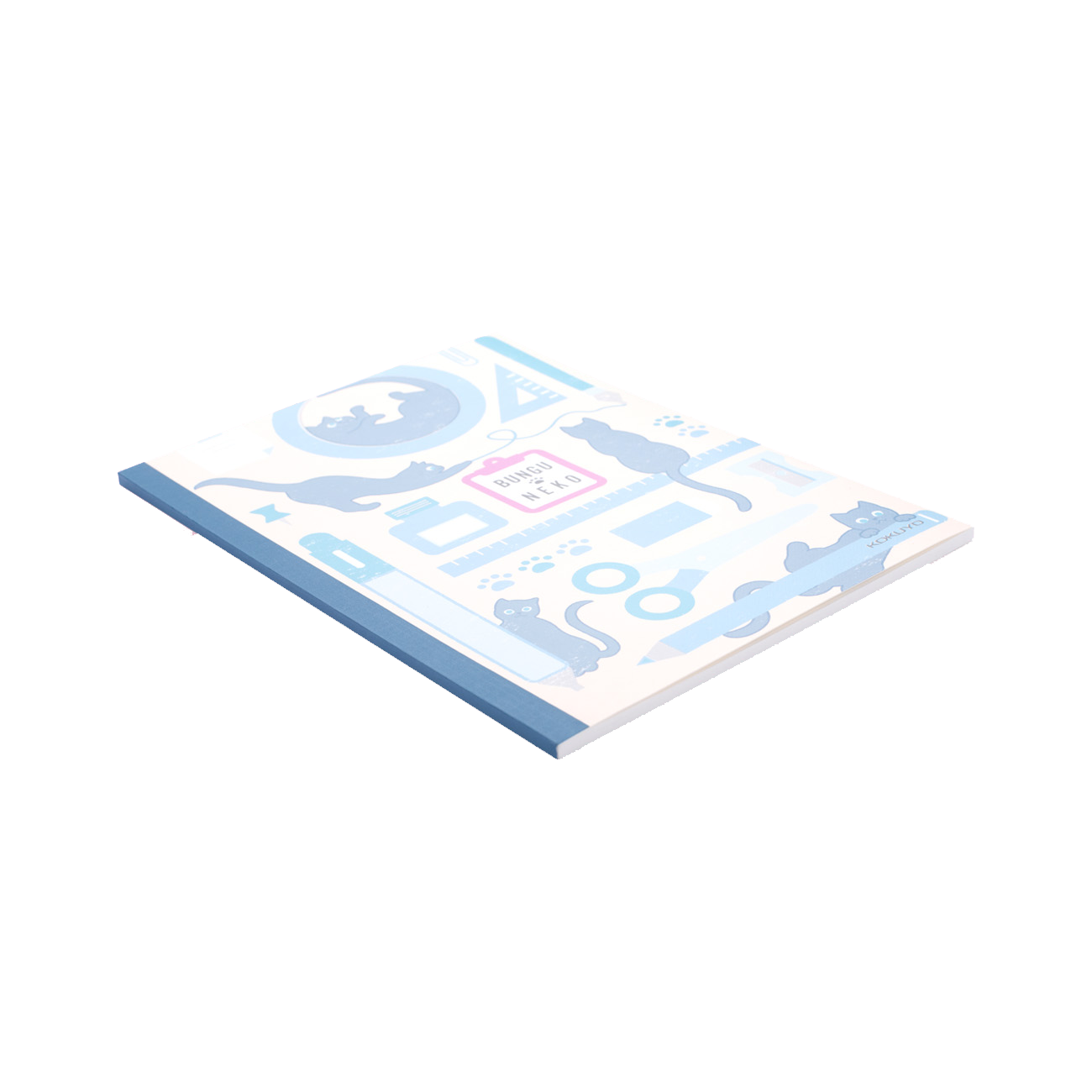 Kokuyo x Bungu Neko Notebook - A5 - 8 mm Ruled - Blue - Stationery Pal