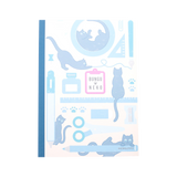 Kokuyo x Bungu Neko Notebook - A5 - 8 mm Ruled - Blue - Stationery Pal