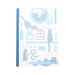 Kokuyo x Bungu Neko Notebook - A5 - 8 mm Ruled - Blue - Stationery Pal