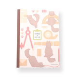 Kokuyo x Bungu Neko Notebook - A5 - 8 mm Ruled - Brown - Stationery Pal