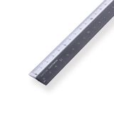 18cm Long Ruler Kokuyo Urban Monochrome PC Aluminum Ruler - 18 cm - Black – Stationery Pal