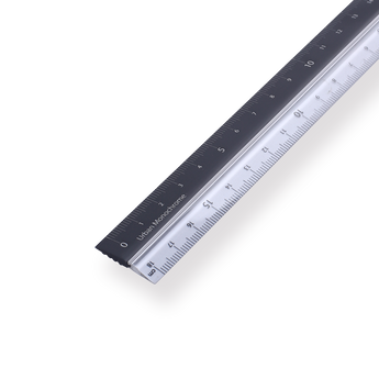 18cm Visual Ruler Kokuyo Urban Monochrome PC Aluminum Ruler - 18 cm - Black – Stationery Pal