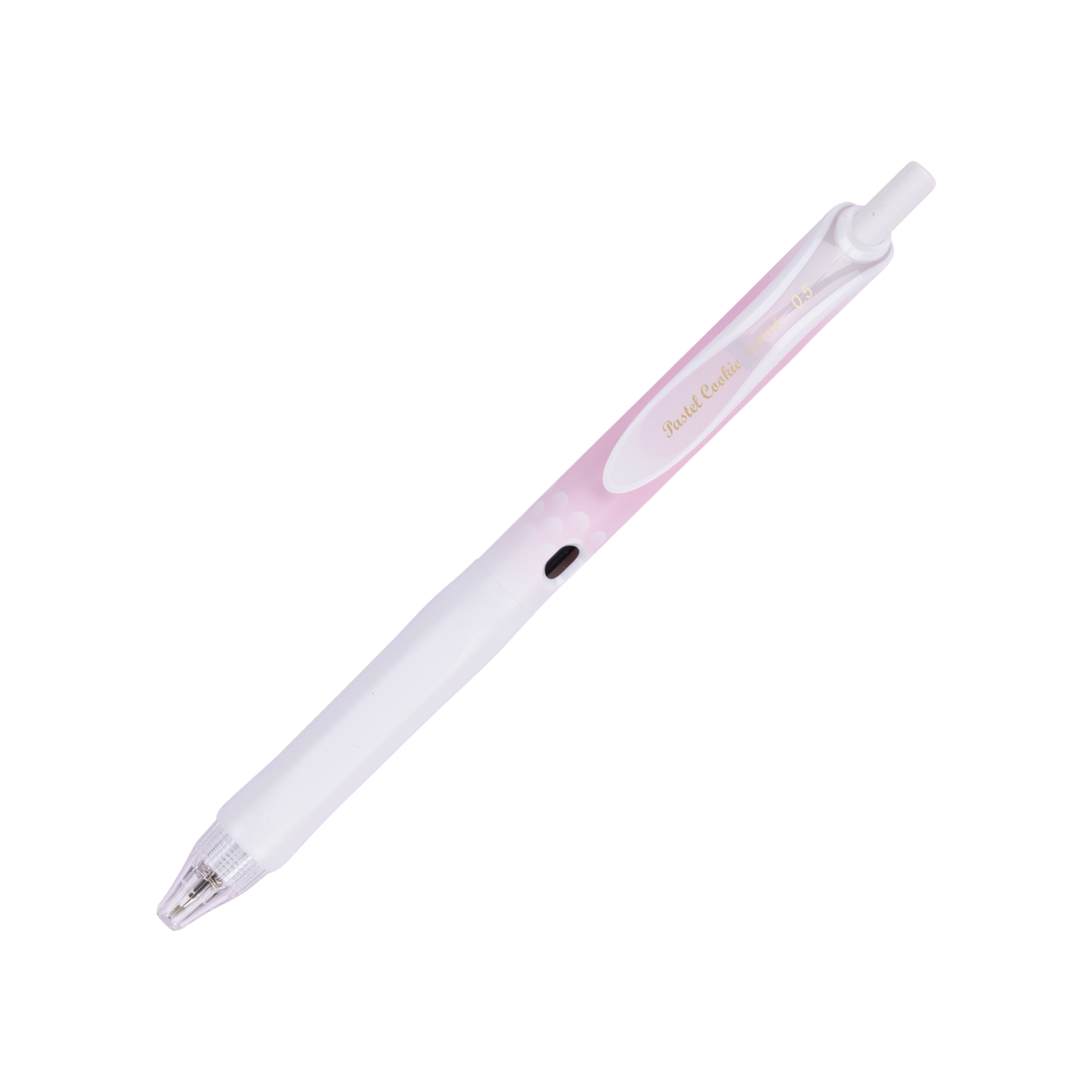 Kokuyo viviDRY Pastel Cookie Layered Retractable Gel Pen - 0.5mm - Black Ink - Pink Body