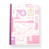 Kokuyo x Bungu Neko Notebook - A5 - 8 mm Ruled - Purple - Stationery Pal