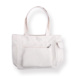 Korean Simple Tote Bag - Beige - Stationery Pal