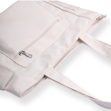 Minimalist Bag Insert Solid Beige With Zipper Classic Inner