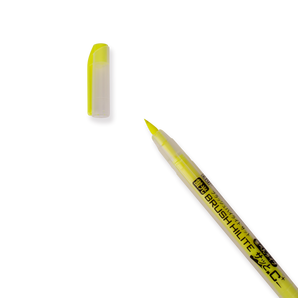 Kuretake Brush High-Lite Quick C+ Highlighter Pen - Yellow