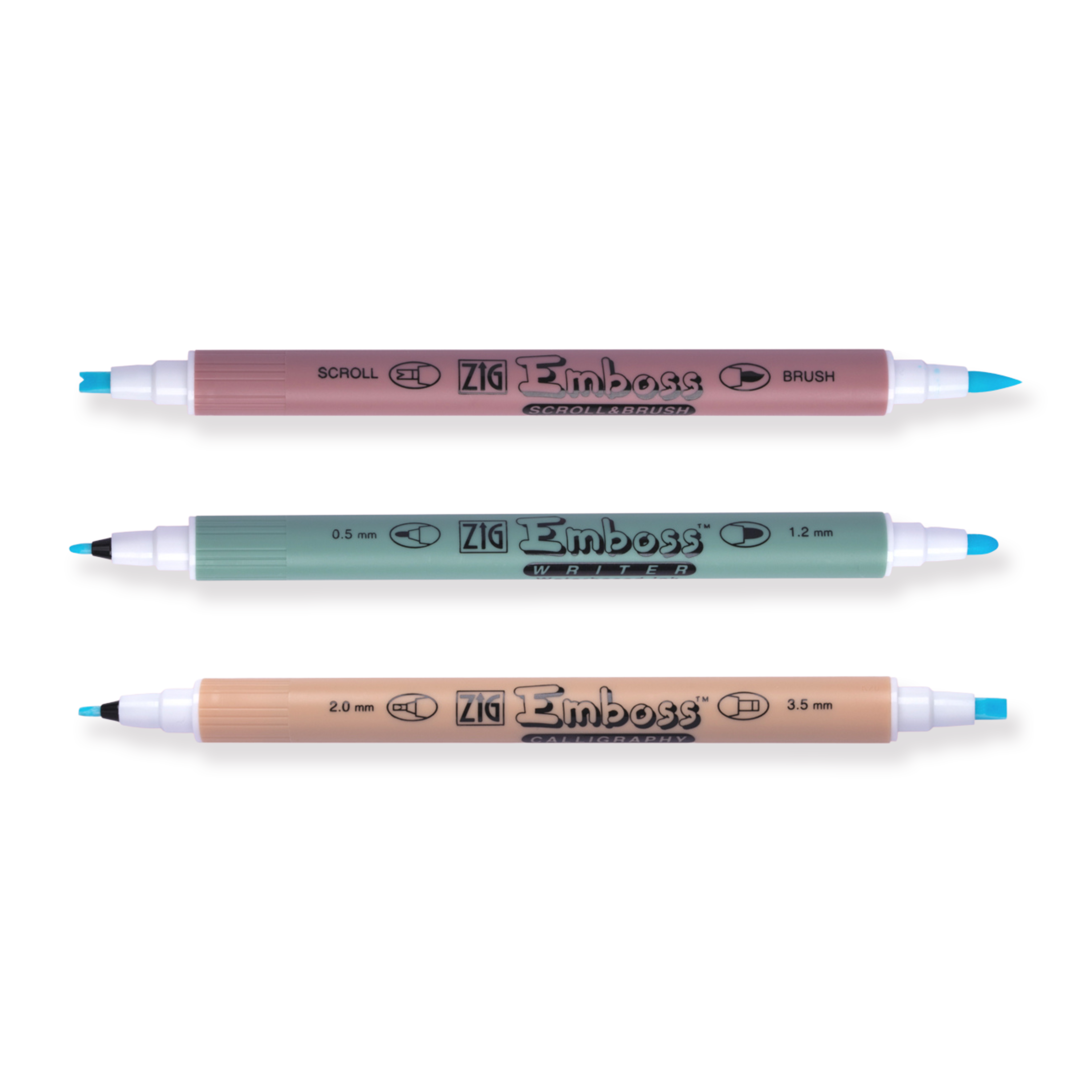 Kuretake Emboss Marker Twin Tip Pen - 3er-Set