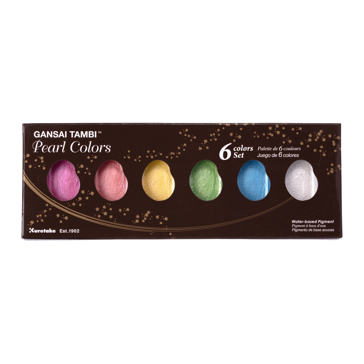 Kuretake Gansai Tambi Watercolor Palette - Pearl Colors - 6 Color