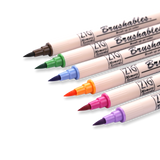 Kuretake ZIG Brushables Brush Pen - 6 Color Bright Set - Stationery Pal