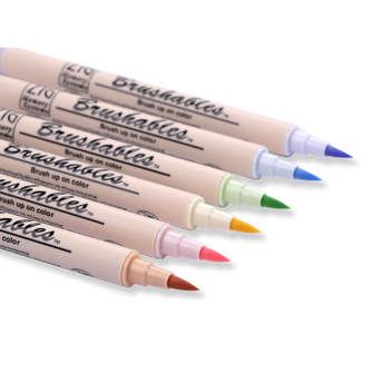 Kuretake ZIG Brushables Brush Pen - 6 Color Pastel Set - Stationery Pal