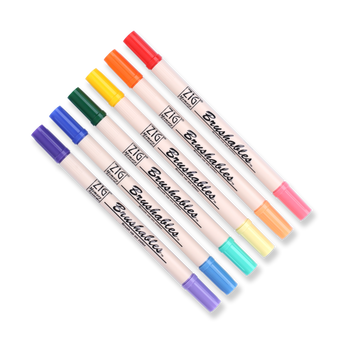 Kuretake ZIG Brushables Brush Pen - 6 Color Vivid Set - Stationery Pal