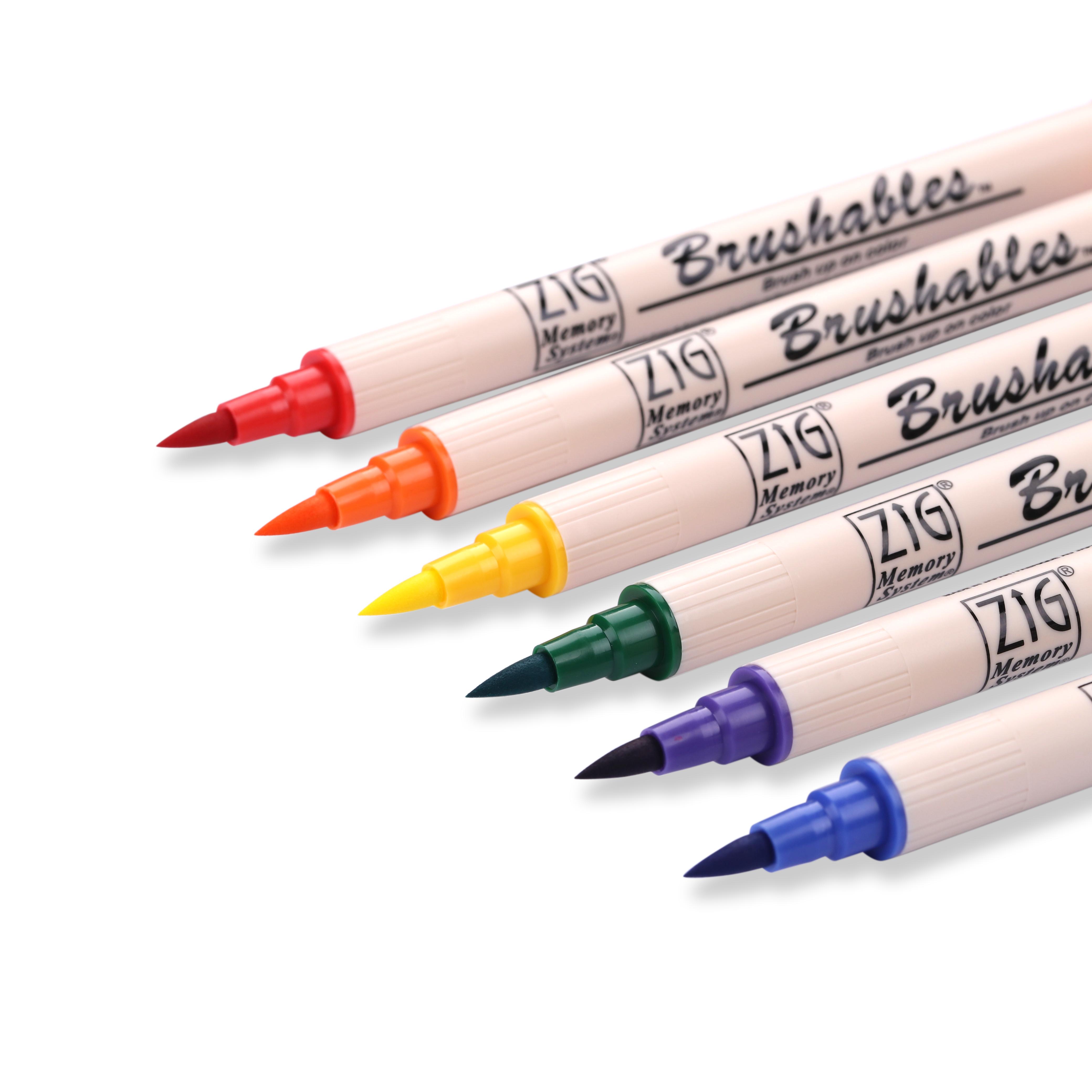 Kuretake ZIG Brushables Brush Pen - 6 Color Vivid Set