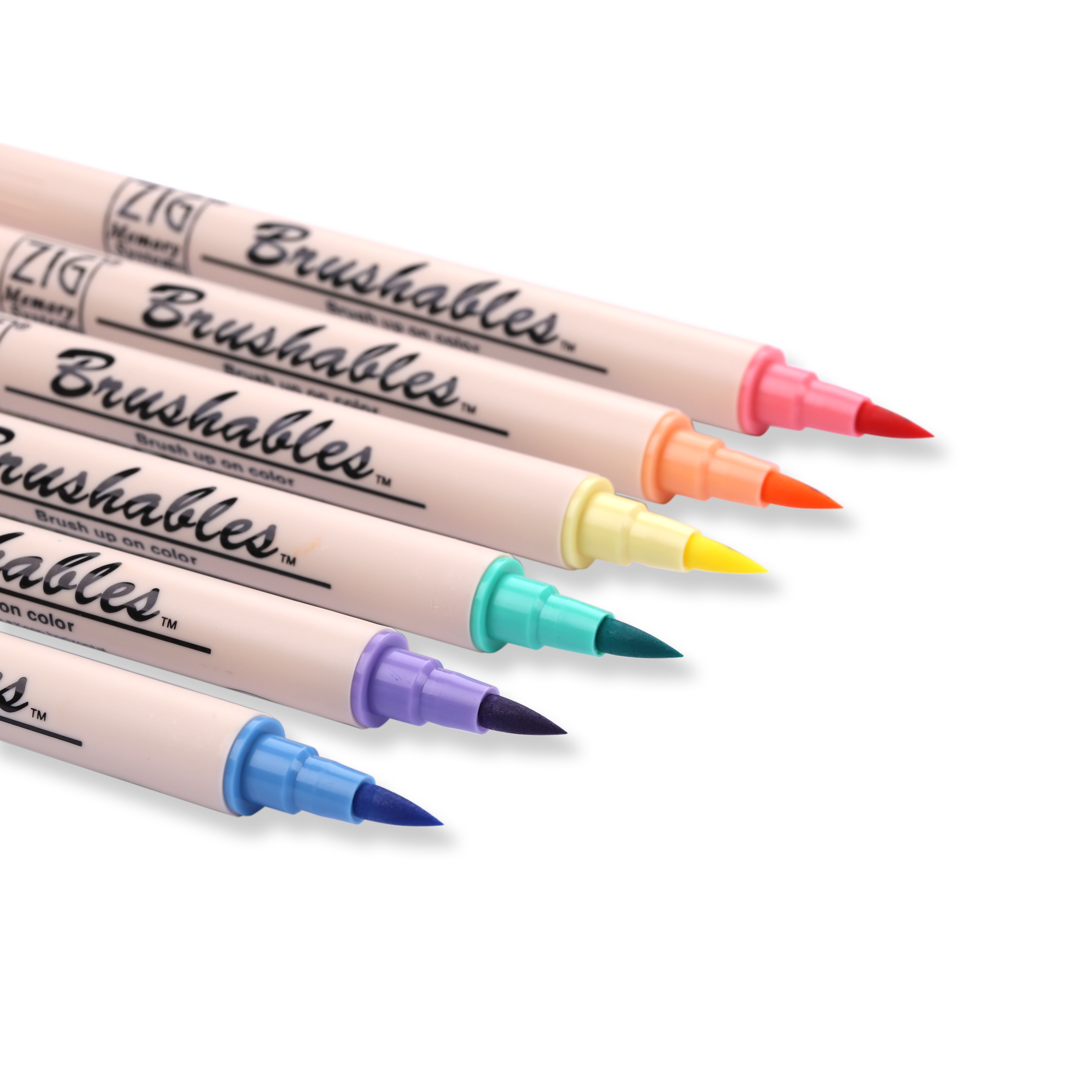 Kuretake ZIG Brushables Brush Pen - 6 Color Vivid Set - Stationery Pal